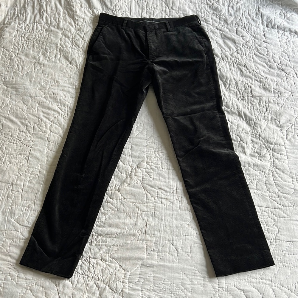 Black Tailored Corduroy Trousers
